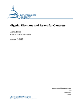 Nigeria: Elections and Issues for Congress