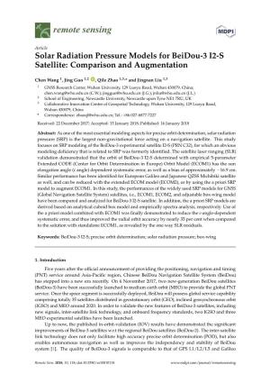 Solar Radiation Pressure Models for Beidou-3 I2-S Satellite: Comparison and Augmentation