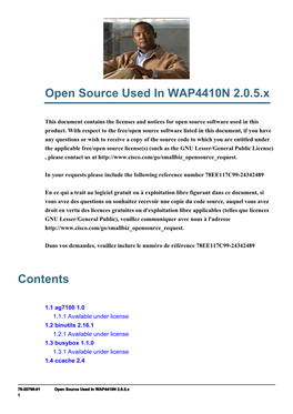 Open Source Documentation Used in WAP4410N, Version 2.0.5.X