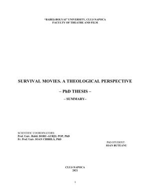 SURVIVAL MOVIES. a THEOLOGICAL PERSPECTIVE – Phd THESIS –