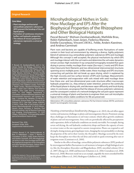 Microhydrological Niches in Soils: How Mucilage and EPS Alter The