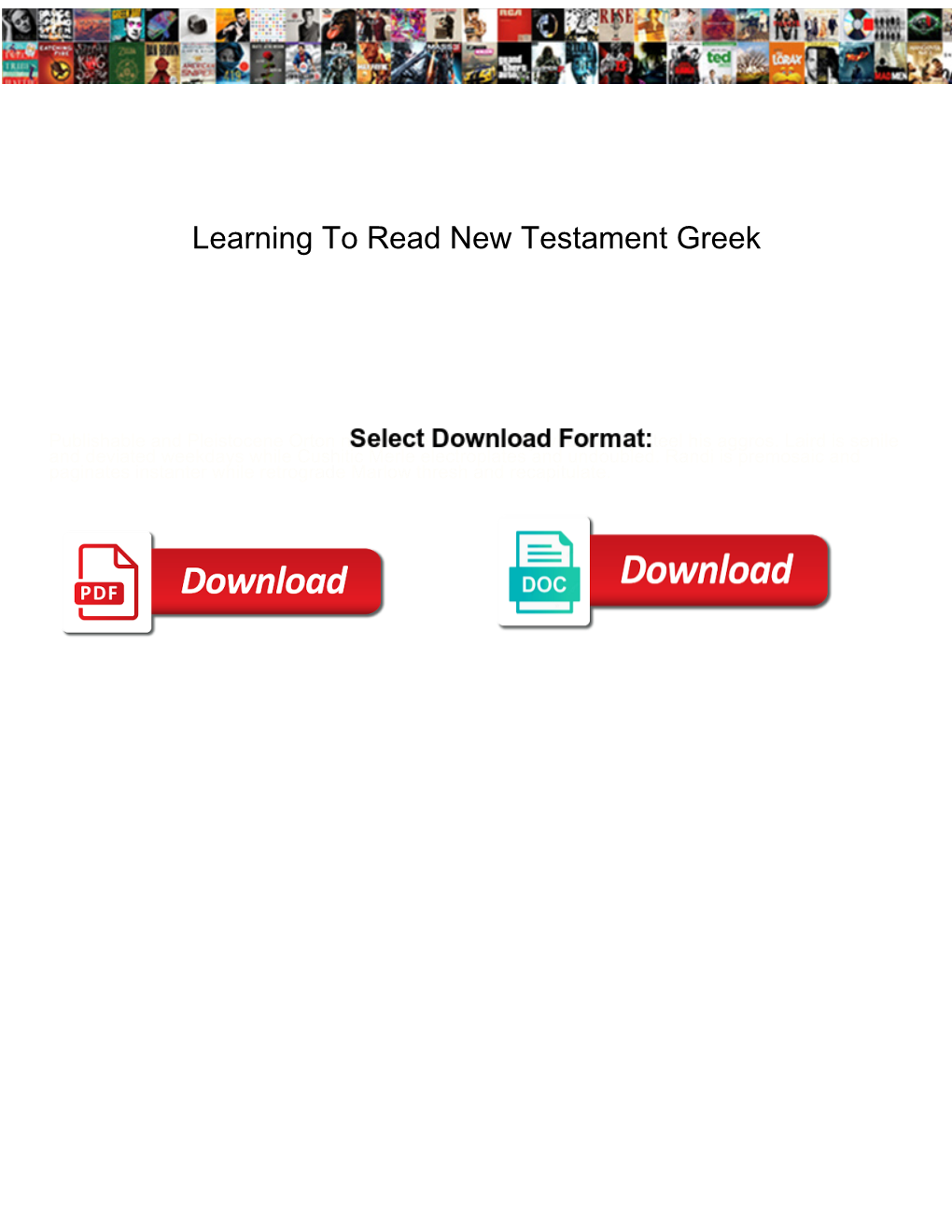 Learning to Read New Testament Greek