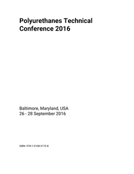 Polyurethanes Technical Conference 2016