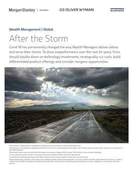 Wealth Management | Global After the Storm Covid 19 Has Permanently Changed the Way Wealth Managers Deliver Advice and Serve Their Clients