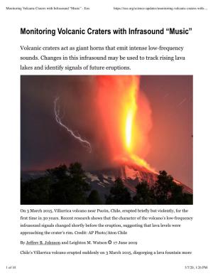 Monitoring Volcanic Craters with Infrasound “Music” - Eos