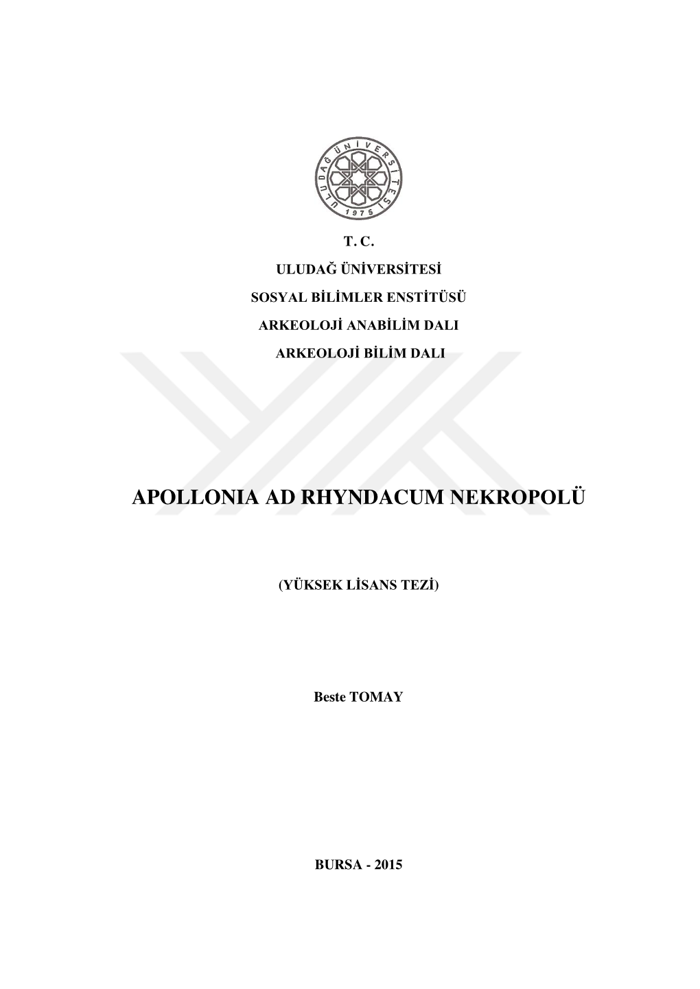 Apollonia Ad Rhyndacum Nekropolü