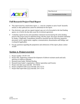 ACIDF2013F109R Final Report
