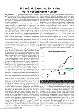 Primegrid: Searching for a New World Record Prime Number