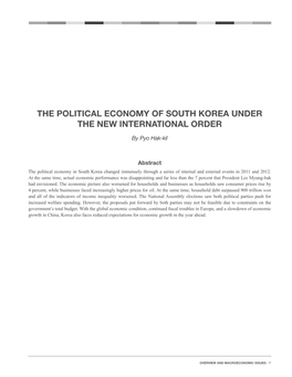 The Political Economy of South Korea Under the New International Order