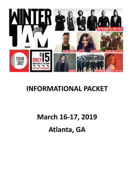INFORMATIONAL PACKET March 16-17, 2019 Atlanta, GA