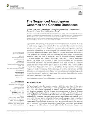 The Sequenced Angiosperm Genomes and Genome Databases