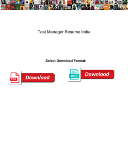 Test Manager Resume India