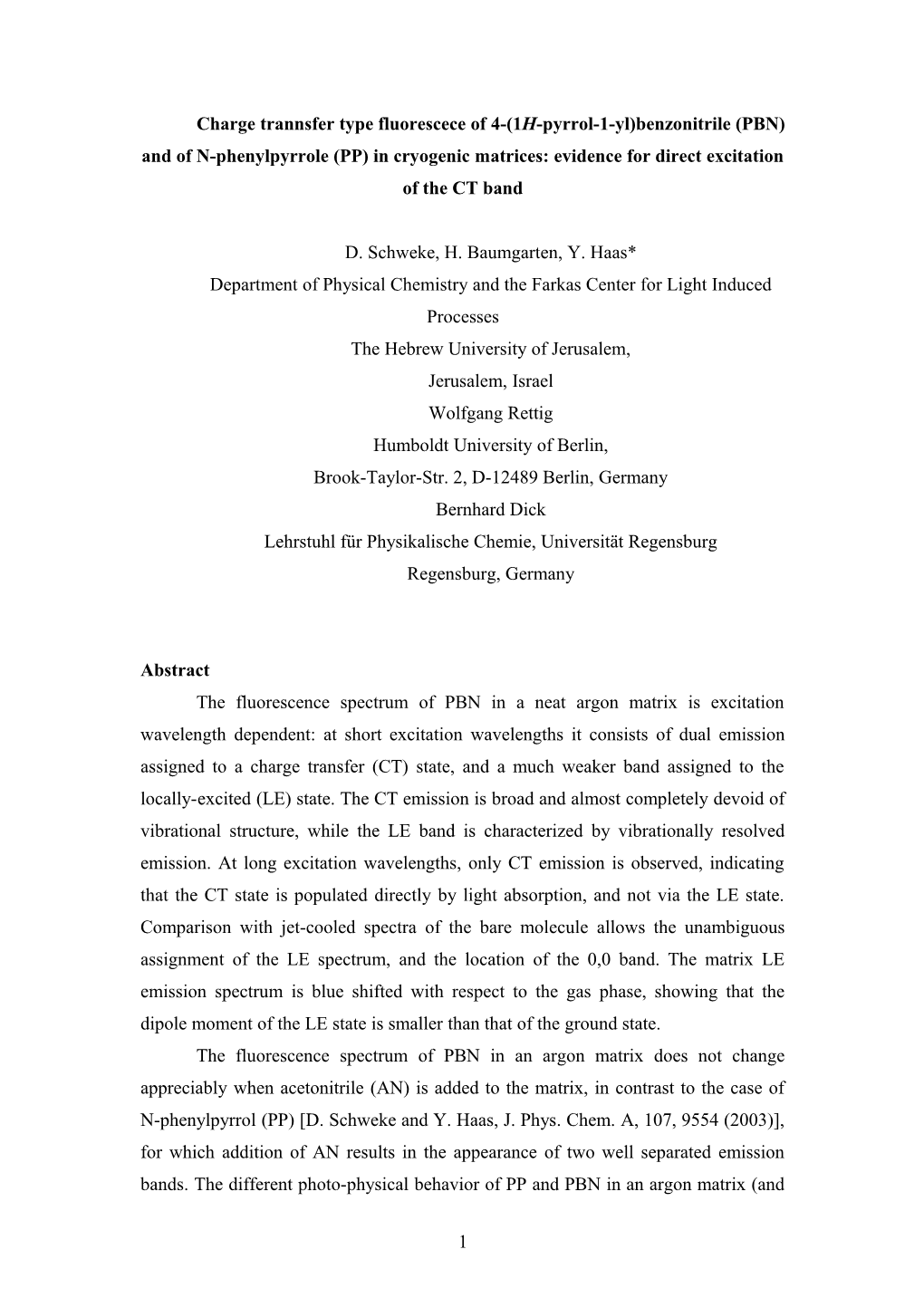 The Experimental Part Addresses Specific Objectives S1 and S2