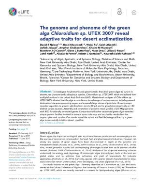 The Genome and Phenome of the Green Alga Chloroidium Sp. UTEX