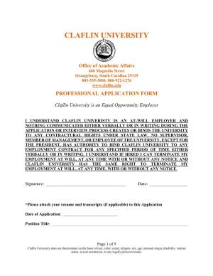 Faculty Application