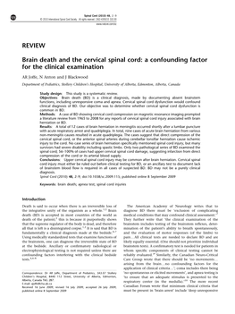 Brain Death and the Cervical Spinal Cord: a Confounding Factor for the Clinical Examination