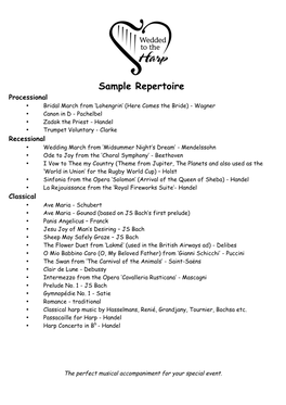 Sample Repertoire