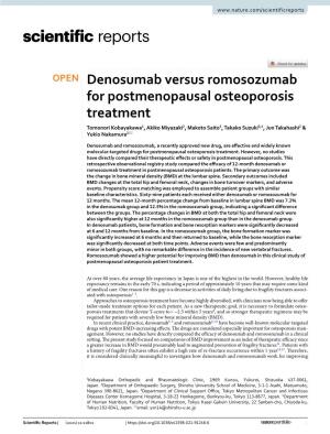 Denosumab Versus Romosozumab for Postmenopausal Osteoporosis Treatment