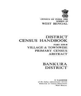 Village & Townise Primary Census Abstract, Bankura, Part XIII-B