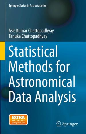 Asis Kumar Chattopadhyay Tanuka Chattopadhyay Statistical Methods for Astronomical Data Analysis Springer Series in Astrostatistics