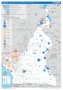 CAMEROON: LOCATIONS of UNHCR PERSONS of CONCERN (January 2021)