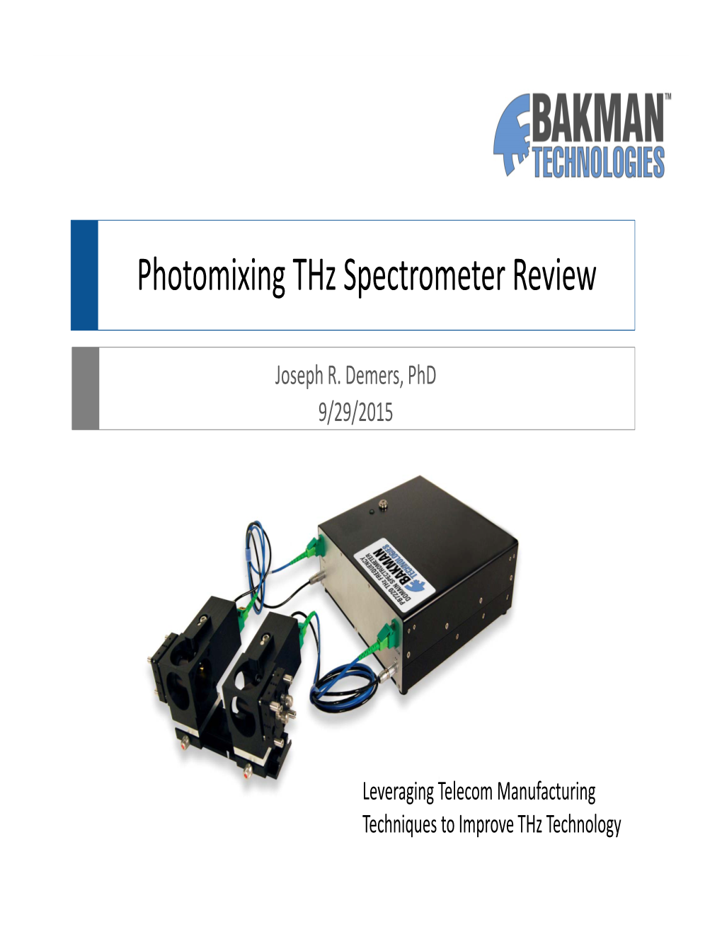 Photomixing Thz Spectrometer Review