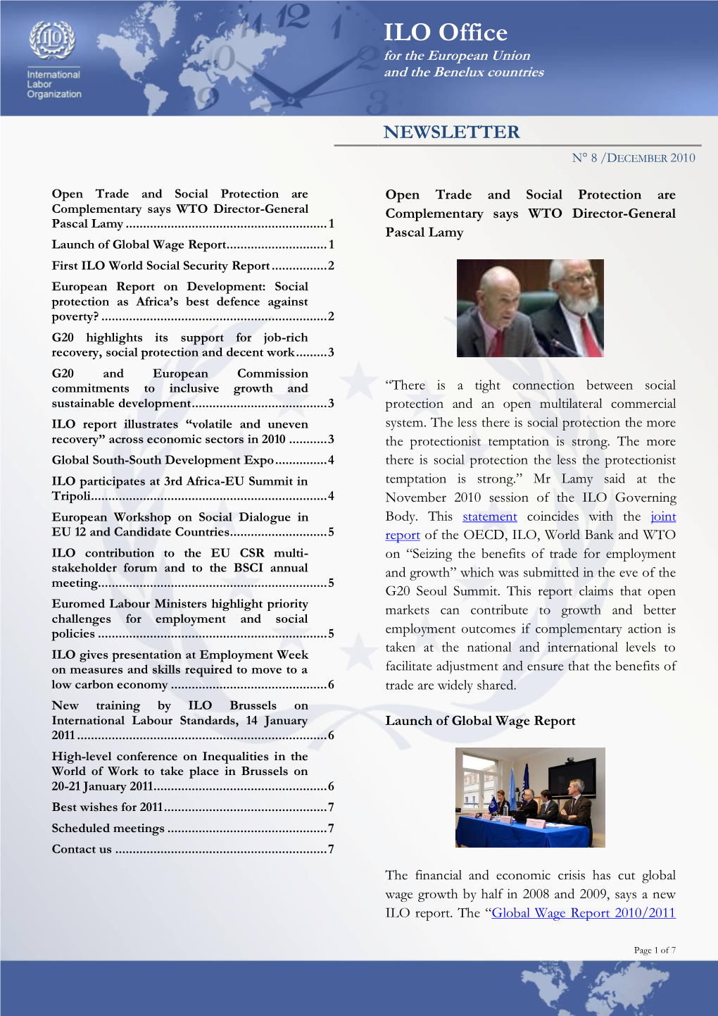 Newsletter ILO-Brussels N°8, December 2010Pdf