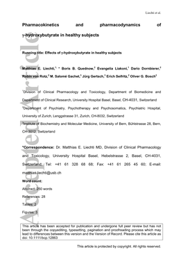 Pharmacokinetics and Pharmacodynamics Of