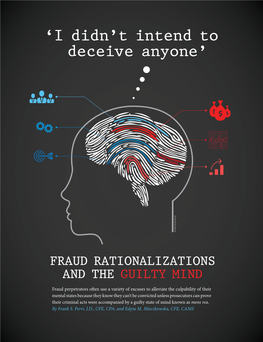 Fraud Rationalizations and the Guilty Mind