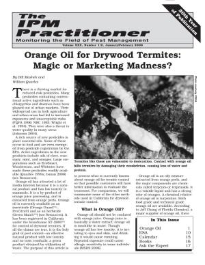 Orange Oil for Drywood Termites: Magic Or Marketing Madness?