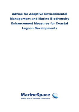Advice for Adaptive Environmental Management and Marine Biodiversity Enhancement Measures for Coastal