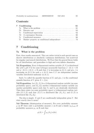 Contents 7 Conditioning