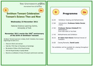 Smithson Tennant Celebration 23 November Flyer (PDF , 489Kb)