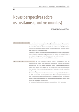 Novas Perspectivas Sobre Os Lusitanos (E Outros Mundos)