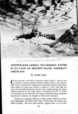 SHIPWRECKED GERMAN WEATHERMEN WINTER in ICE CAVES on SHANNON ISLAND, NORTHEAST GREENLAND by Arnold Court