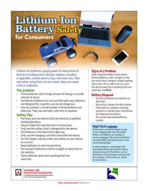 Lithium-Ion Battery Safety Tips