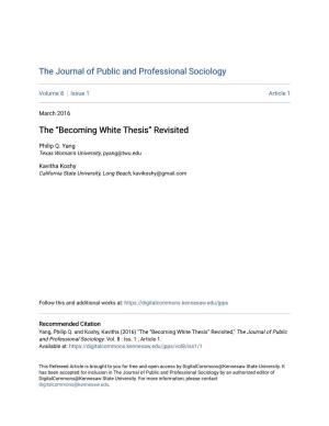 The “Becoming White Thesis” Revisited