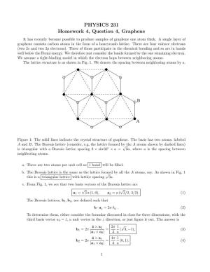 PHYSICS 231 Homework 4, Question 4, Graphene