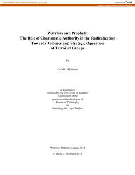The Role of Charismatic Authority in the Radicalization Towards Violence and Strategic Operation of Terrorist Groups