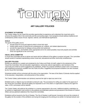 Art Gallery Policies