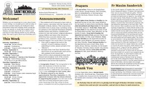 This Week Announcements Prayers Thank