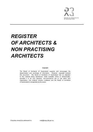 Register of Architects & Non Practising Architects