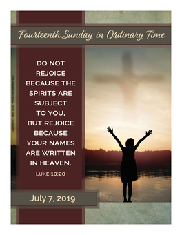 July 7, 2019 Fourteenth Sunday in Ordinary Time