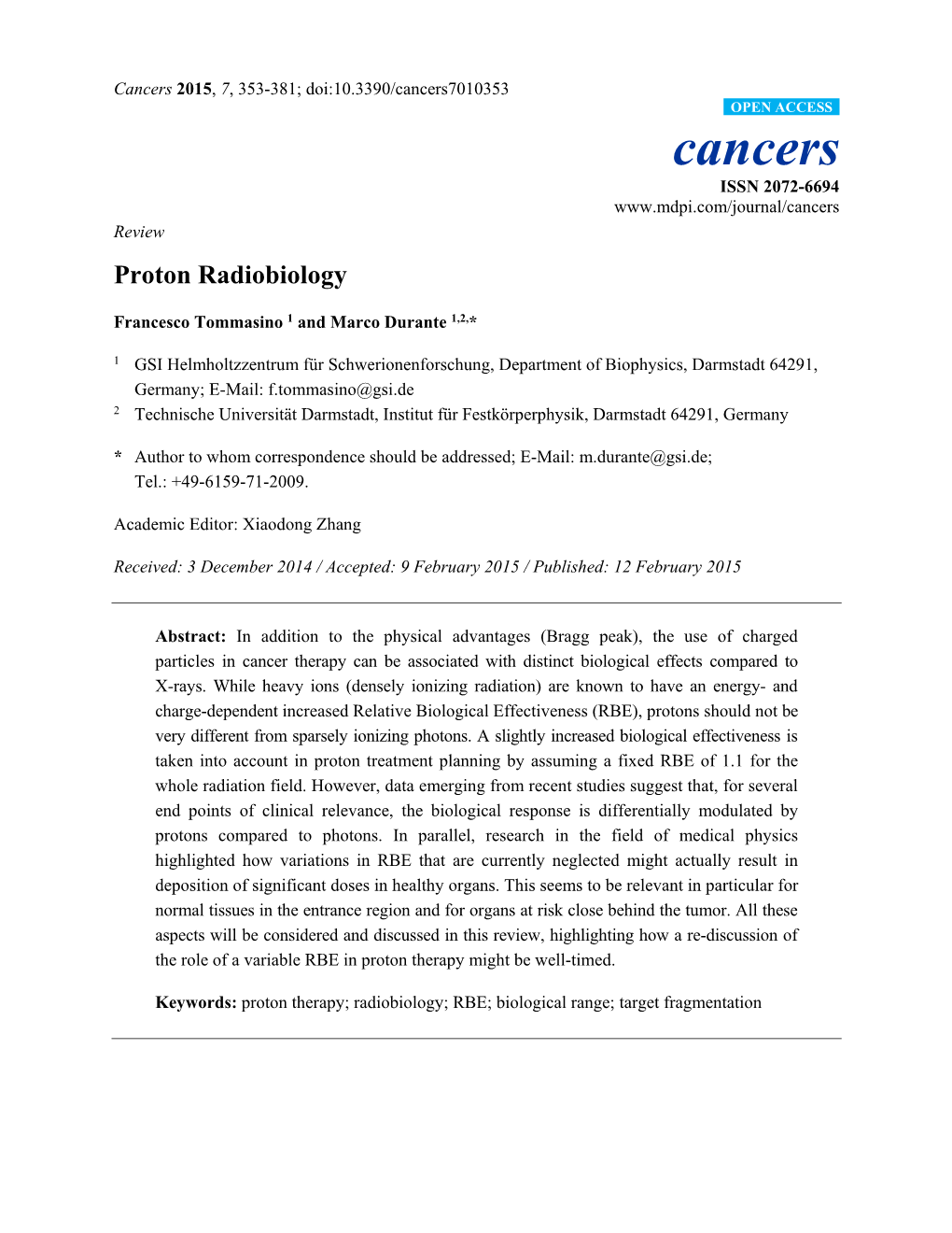 Proton Radiobiology