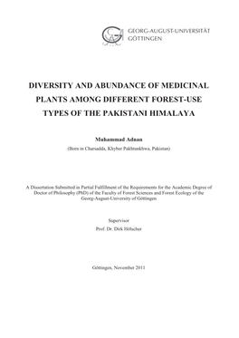 Diversity and Abundance of Medicinal Plants Among Different Forest-Use Types of the Pakistani Himalaya