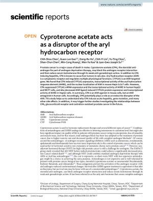 Cyproterone Acetate Acts As a Disruptor of the Aryl Hydrocarbon Receptor