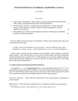 Foundations of Algebraic Geometry Class 13