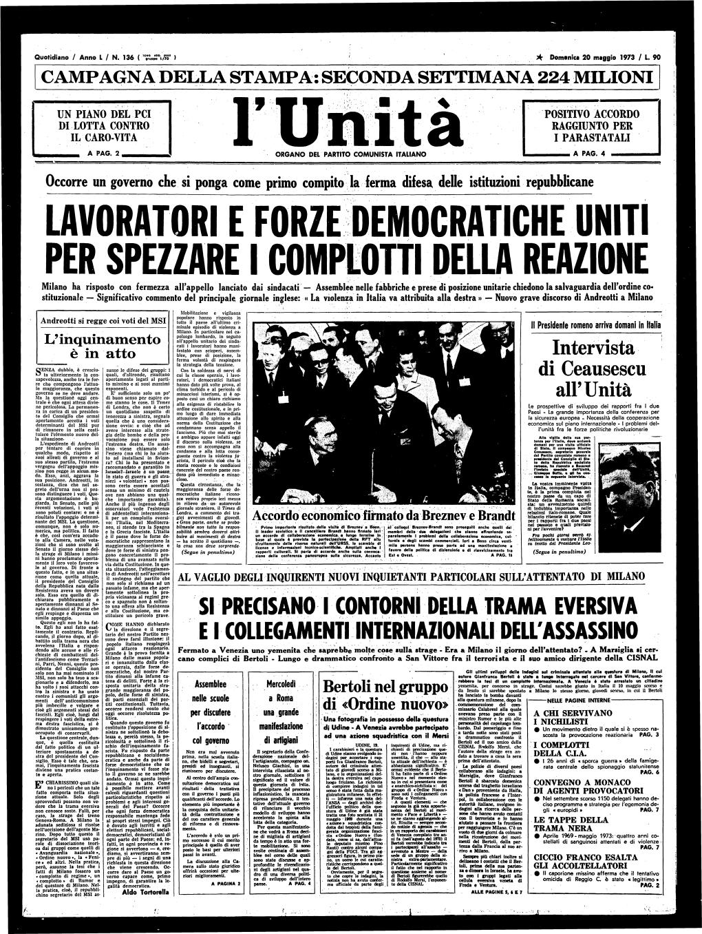 Intervista Di Ceausescu Alpunita SI PRECISANO I CONTORNI DELLA TRAMA EVERSIVA EICOLLEGAMENTIINTERNAZIONALI DELL'assassino