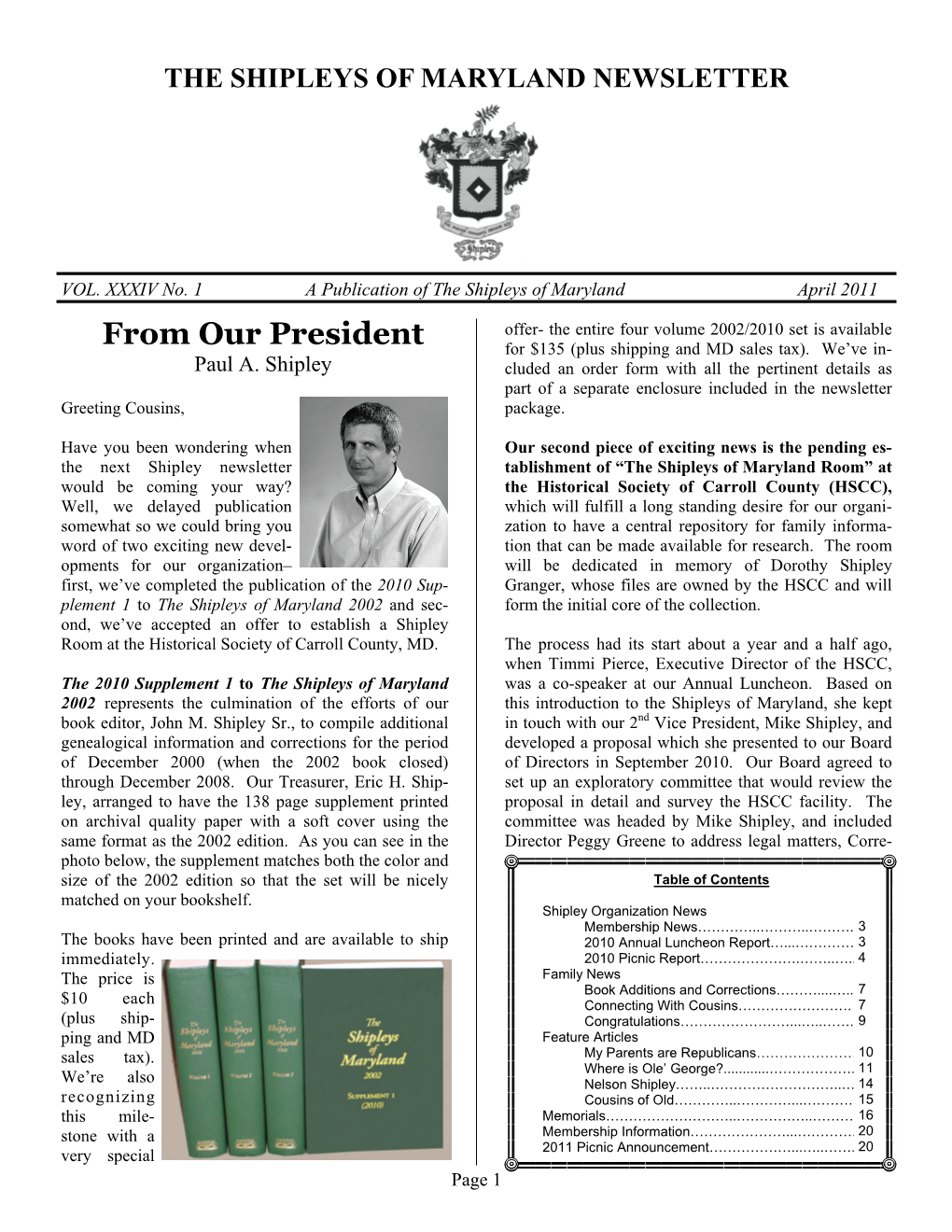 2011 Newsletter