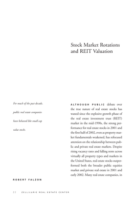 Stock Market Rotations and REIT Valuation